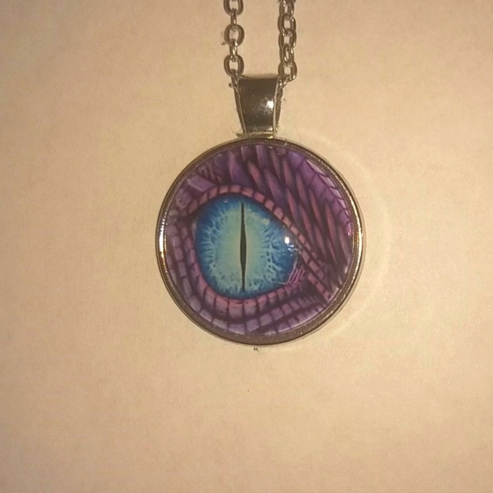 DRAGON EYE NECKLACE - Jewelry Pendant Charm Fantasy Cabochon
